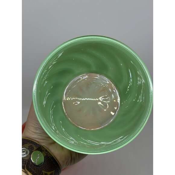 VTG Swirl Glass Snack Bowl 2.75"x4.25" Set of 2 Kitchenware Red Green MCM - Picture 5 of 10